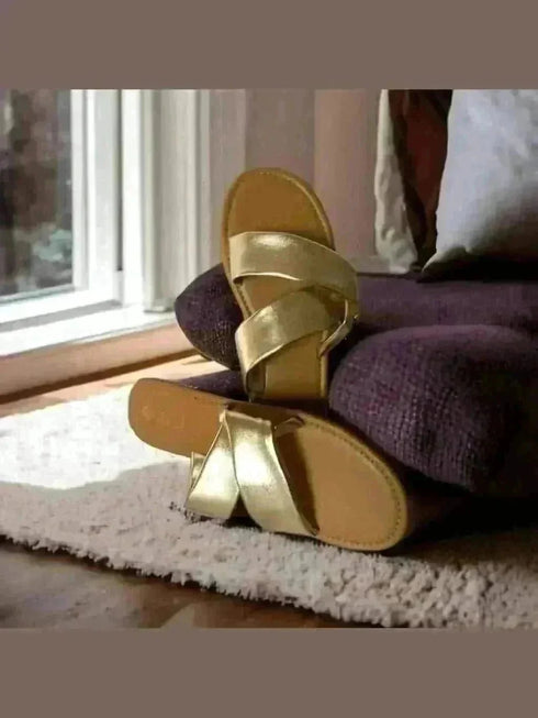 Golden Wrap Slip Ons - cunei